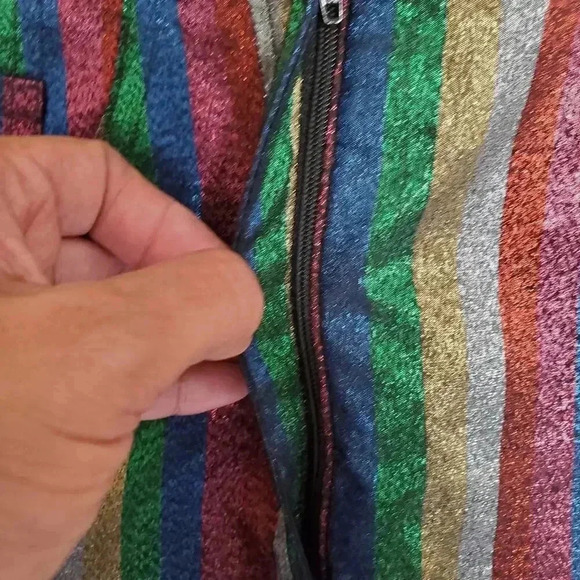 Moschino Rainbow Metallic Striped Mini Skirt M - Picture 7 of 10